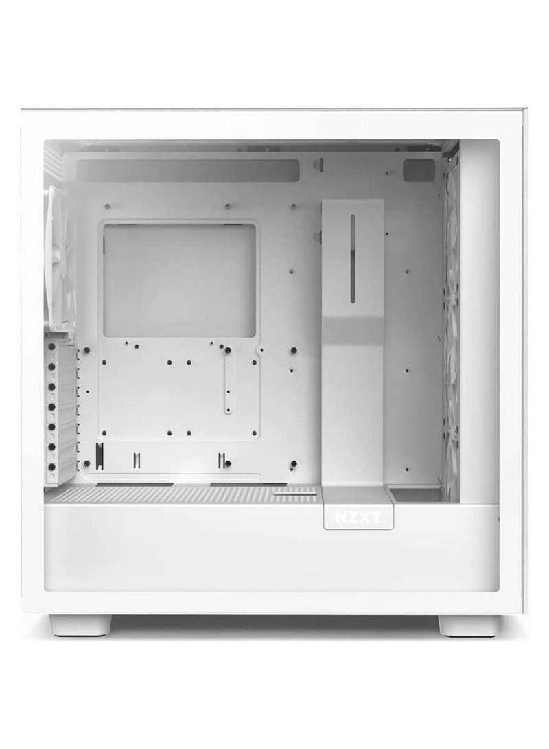 H7 Elite Premium ATX Mid-Tower Case, Tempered Glass & Steel, RGB with 3x F140 Fans, Supports Up to 360mm Radiators, GPU Clearance 400mm, USB-C & USB-A Ports, Tool-less Panels, 2x 3.5” & 4x 2.5” Drives, Matte White | CM-H71EW-02