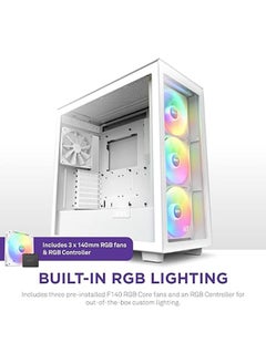 NZXT H7 Elite - CM-H71EW-02 - ATX Mid Tower PC Gaming Case - Front I/O USB Type-C Port - Quick-Release Tempered Glass Side Panel - White (2023)  - Image 3