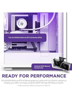 NZXT H7 Elite - CM-H71EW-02 - ATX Mid Tower PC Gaming Case - Front I/O USB Type-C Port - Quick-Release Tempered Glass Side Panel - White (2023)  - Image 5