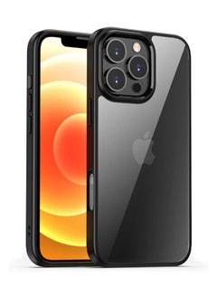 For Apple iPhone 16 Pro Max Hard Back Cover Q Series Case , Transparent Hard Back And Silicone Tpu Black Frame High Protection Compatible with Apple iPhone 16 Pro Max (6.9'') - Transparent & Black