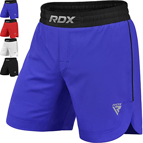RDX MMA Shorts for Training Kickboxing Fighting Shorts for Martial Arts Cage Fight Muay Thai BJJ Boxing Grappling Blue - Image 1