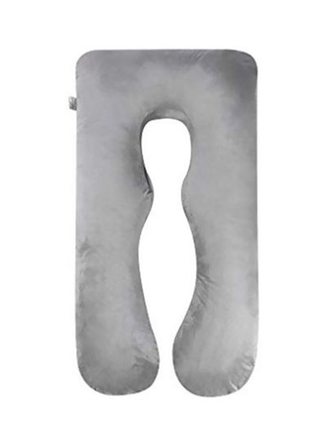 U Shape Multi-Functional Comfortable Maternity Pillow With Cover Fabric - Grey Fabric Grey 30x25x30cm - Image 1
