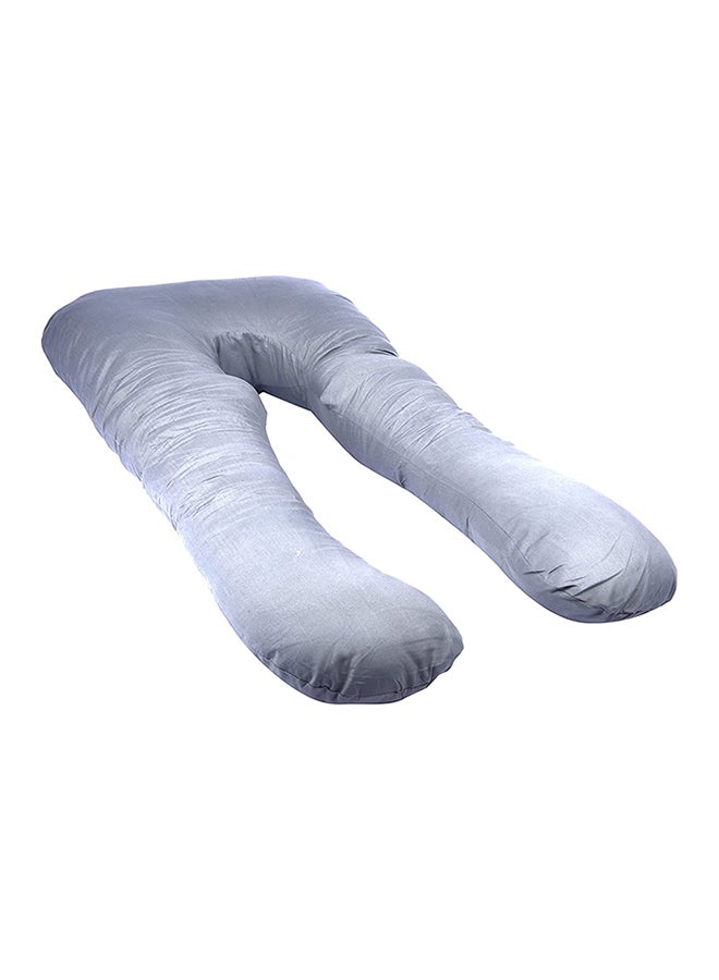 U Shape Multi-Functional Comfortable Maternity Pillow With Cover Fabric - Grey Fabric Grey 30x25x30cm - Image 2