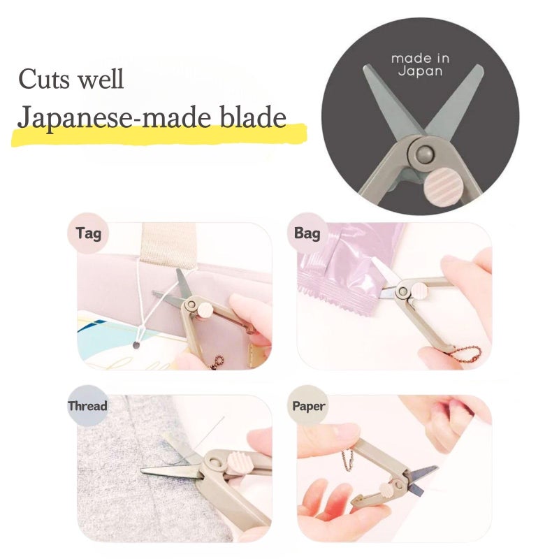 Someie Kutsuwa HiLiNE Portable Scissors 3-Color Set (Blade Length 1.9 cm (3/4 inchs) SS121MT,SS121PU,SS121NB) - Image 4