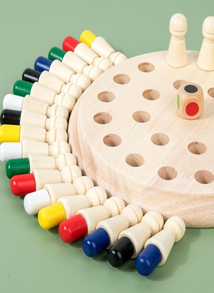 Kingston Wooden Memory Match Stick Chess Game, Hirger Color Memory Chess, Funny Block Board Game,Memory Match Stick Chess Game,Parent-Child Interaction Toy, Brain Teaser for Boys and Girls Age 3 and Up - Image 2