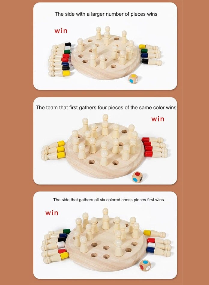 Kingston Wooden Memory Match Stick Chess Game, Hirger Color Memory Chess, Funny Block Board Game,Memory Match Stick Chess Game,Parent-Child Interaction Toy, Brain Teaser for Boys and Girls Age 3 and Up - Image 4