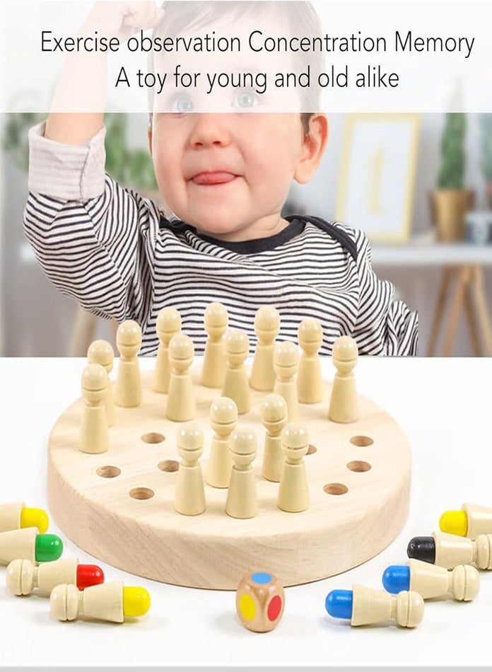 Kingston Wooden Memory Match Stick Chess Game, Hirger Color Memory Chess, Funny Block Board Game,Memory Match Stick Chess Game,Parent-Child Interaction Toy, Brain Teaser for Boys and Girls Age 3 and Up - Image 3