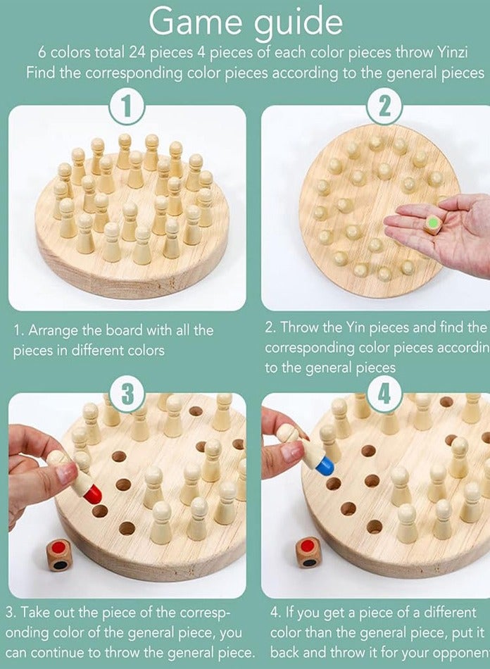 Kingston Wooden Memory Match Stick Chess Game, Hirger Color Memory Chess, Funny Block Board Game,Memory Match Stick Chess Game,Parent-Child Interaction Toy, Brain Teaser for Boys and Girls Age 3 and Up - Image 5