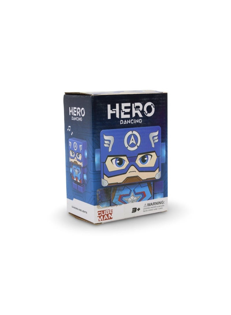 Hero Dancing Cube Man Robot Toy – Captain America - Image 1