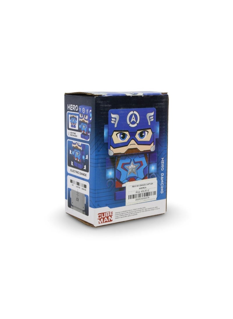 Hero Dancing Cube Man Robot Toy – Captain America - Image 2