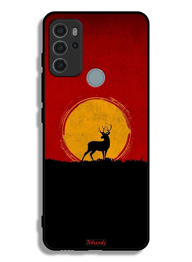 Tolwak Motorola Moto G60S Protective Case Cover Deer And Moon Artwork - Image 2
