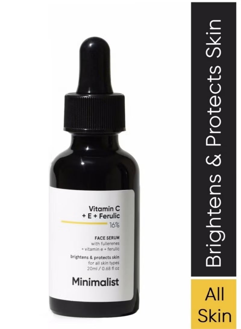 منيماليست 16% سيروم الوجه من فيتامين سي (متقدم) مع فيتامين إي وحمض الفيروليك لبشرة متألقة | تفتيح متقدم وحماية - Image 1