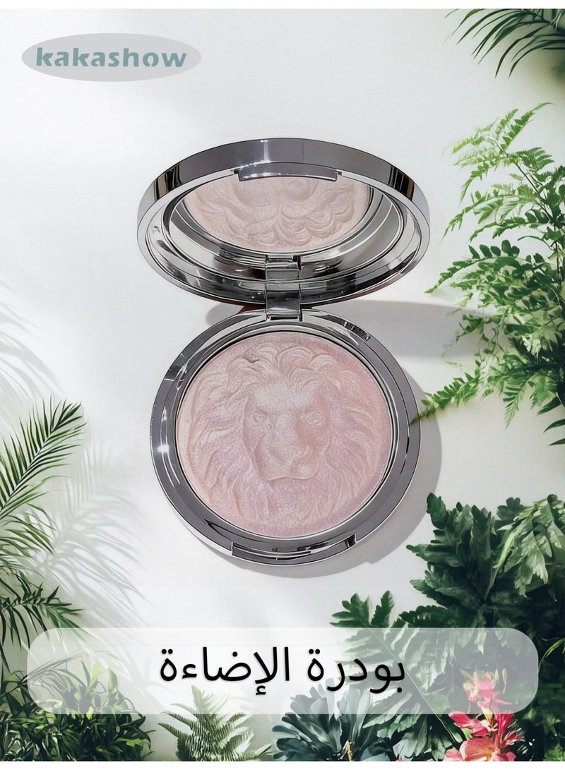 kakashow 3D Lion Embossed Luminous Highlighter, 15g Jumbo Face & Body Shimmer Powder, Long-Lasting Glow Illuminator - #03 Rose Gold - Image 1