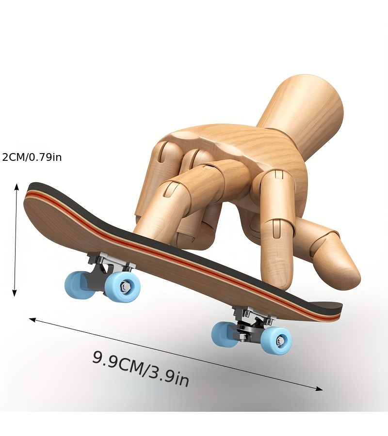 Professional Mini Maple Finger Fingerboard Skateboard Toy Set Black Desktop Creative Puzzle Decompression Game - Image 2