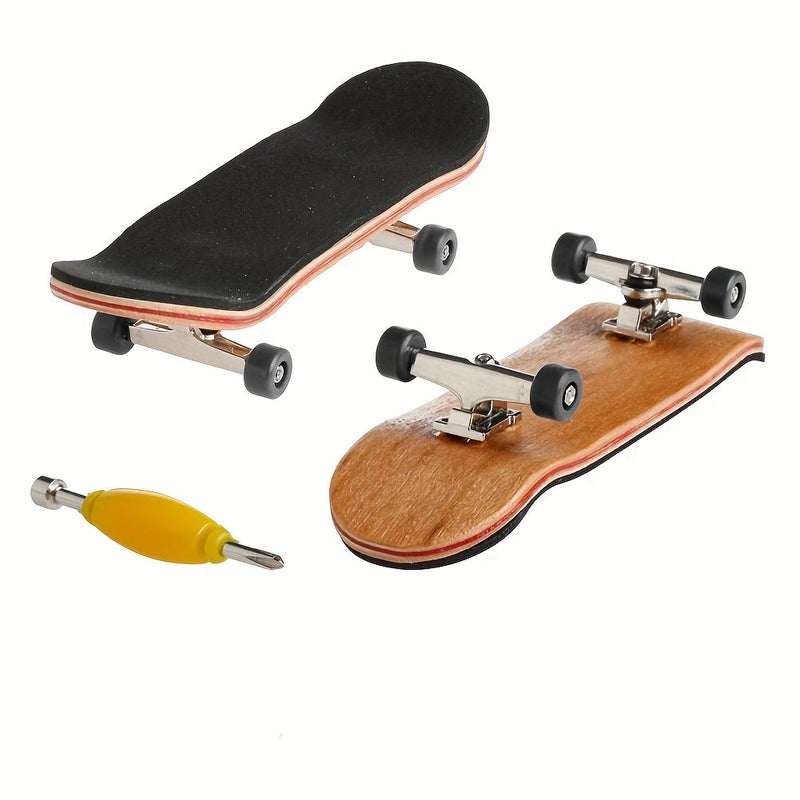 Professional Mini Maple Finger Fingerboard Skateboard Toy Set Black Desktop Creative Puzzle Decompression Game - Image 1
