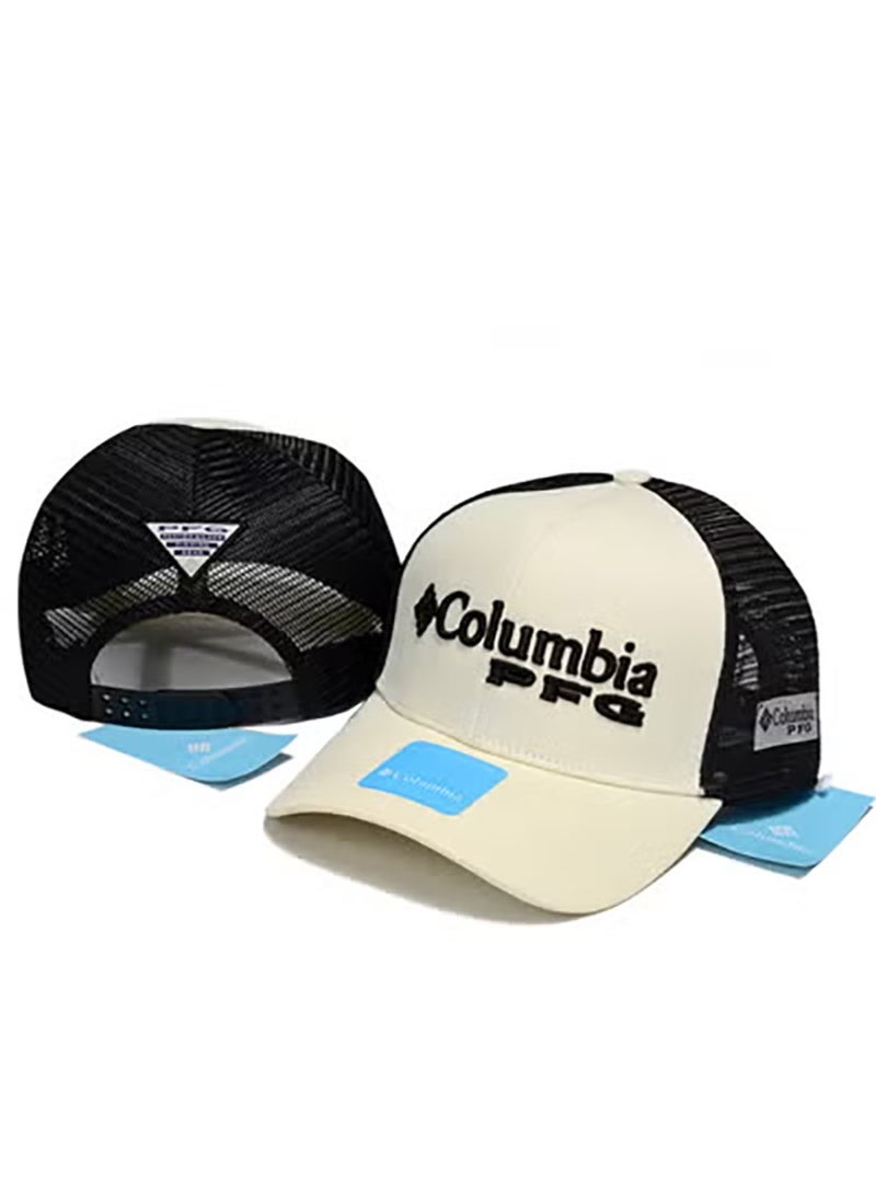 Columbia PFG Black + Apricot Mesh Baseball Cap