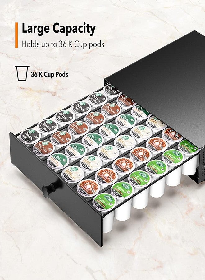 SICHEER K Cup Organization Storage Drawer Maker K Cup Holder Sliding Tray Pull out Coffee Pod Organizer Rolling Stand Countertop Maker Stand Rack Capsules Compatible with Keurig Accessories - Image 4