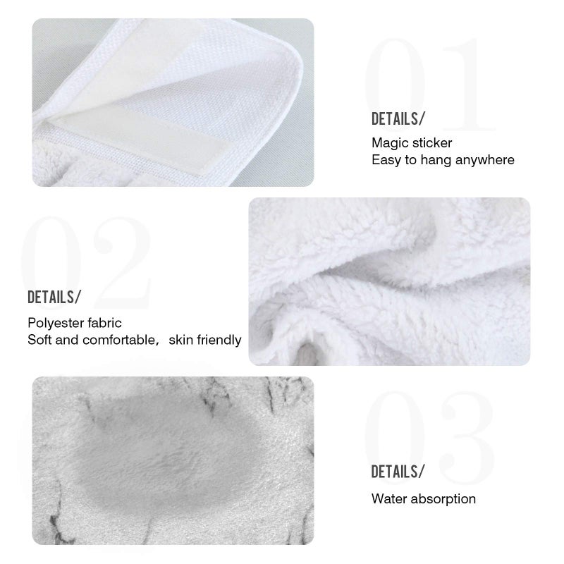 Dussdil Black Gray White Marble Hanging Kitchen Towel 12 x 17 In Marbling Marbles Hand Fingertip Towels Set of 2 Pcs Face Tie Tea Bar Dish Cloths Dry Towels Soft Absorbent Durable for Laundry Room Decor - Image 3