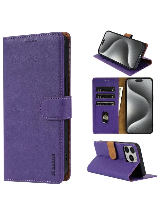 Case For iPhone 15 Pro CSJ-P1 Solid Color Leather Phone Case