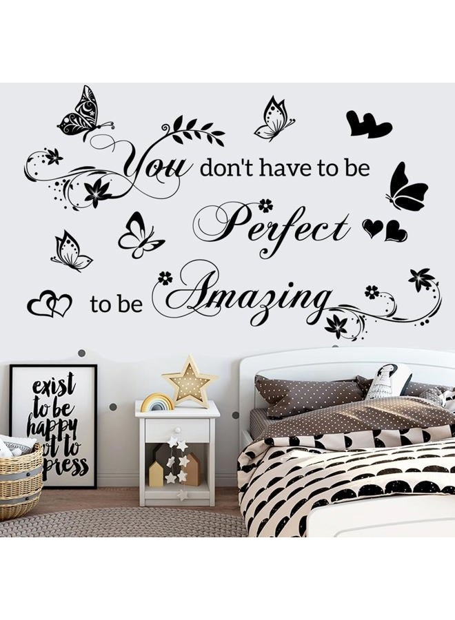 Datesno Inspirational Wall Decals Vinyl Wall Quotes Stickers for Bedroom Decor Wall Sticker for Living Room Decor Home Decals Quote Home Decor for Teen Dorm Room Wall Decal (Black) - Image 1