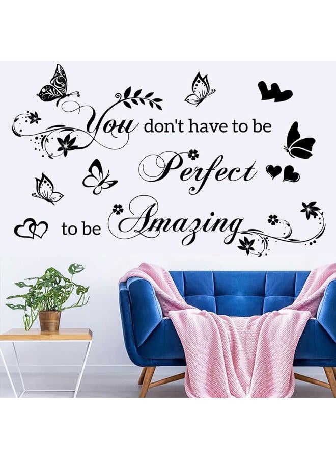 Datesno Inspirational Wall Decals Vinyl Wall Quotes Stickers for Bedroom Decor Wall Sticker for Living Room Decor Home Decals Quote Home Decor for Teen Dorm Room Wall Decal (Black) - Image 2