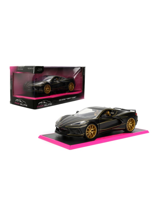 JADA جادة سلاسل وردية 1:24 - شيفروليه كورفيت 2020، سيارة مصنوعة من الصب، قاعدة، ألعاب للأطفال والبالغين - Image 4