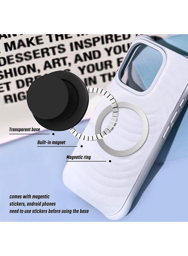 Phone Holder Electrronic Device Stand Magnetic Mobile Phone Airbag Holder Foldable Watch Dramas Phone Accessories Portable (Black) - Image 4