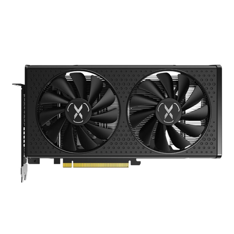 بطاقة رسوميات XFX RX 6600 بلاك وولف لألعاب الكمبيوتر 8GB/128bit/GDDR6 ذاكرة مروحتان تبريد مزدوجتان بحجم 10 سم لوحة خلفية معدنية كاملة الحجم - Image 1