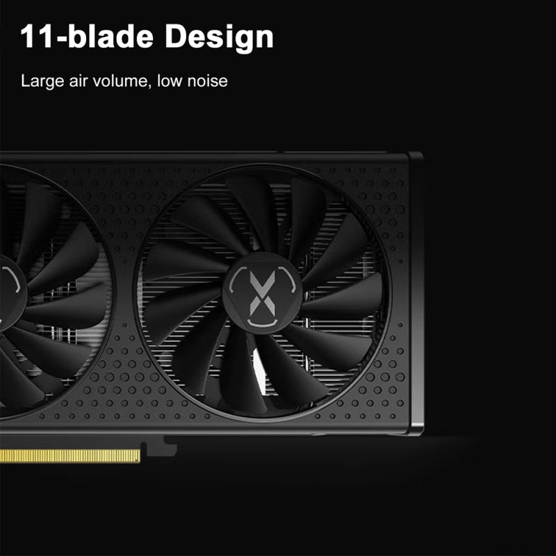 بطاقة رسوميات XFX RX 6600 بلاك وولف لألعاب الكمبيوتر 8GB/128bit/GDDR6 ذاكرة مروحتان تبريد مزدوجتان بحجم 10 سم لوحة خلفية معدنية كاملة الحجم - Image 4