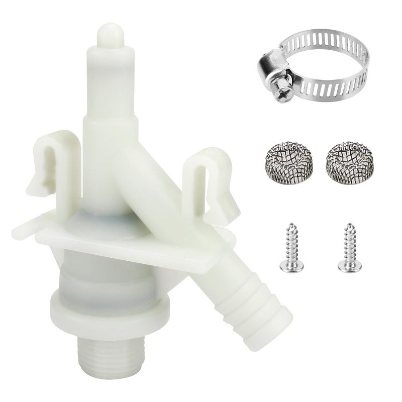 Ophjerg 385311641 RV Toilet Water Valve for Dometic 300 301 310 320 and Sealand Toilets RV Toilet Replacement Parts for Dometic Water Valve Kit Includes Hose Clamp and Hardware Kit - Image 3