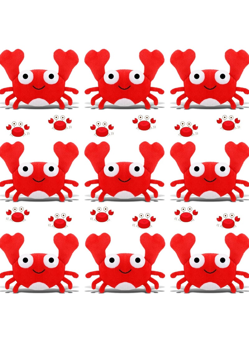 SYOSI 9 Pcs Lobster Crab Stuffed Animal Lobster Crab Plush  Lobster Crab Doll Toy Soft Small Stuffed Lobster Crab Hanging Ornaments for Keys Purse Backpack Bags Birthday Party Favors (17x14cm) - Image 1