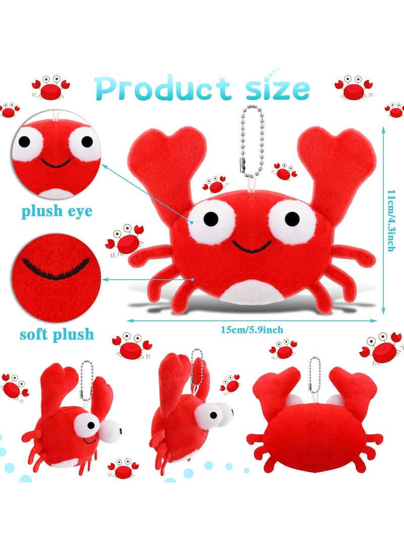 SYOSI 9 Pcs Lobster Crab Stuffed Animal Lobster Crab Plush  Lobster Crab Doll Toy Soft Small Stuffed Lobster Crab Hanging Ornaments for Keys Purse Backpack Bags Birthday Party Favors (17x14cm) - Image 5
