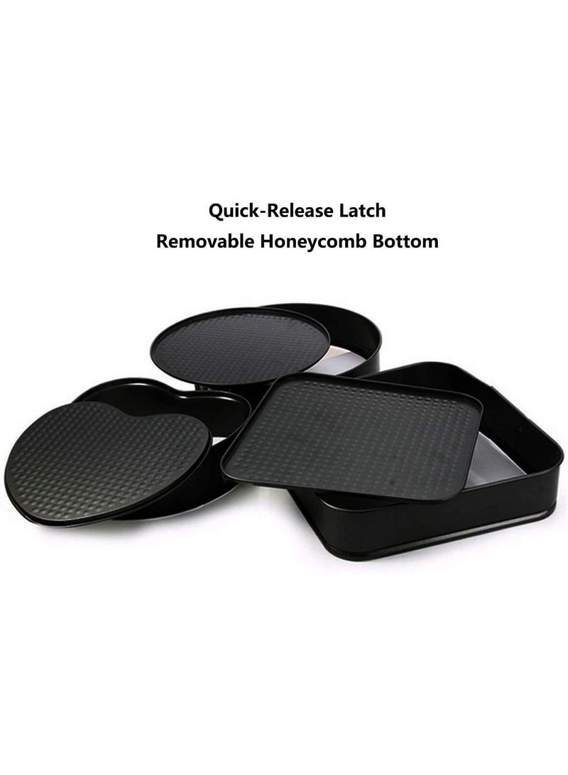 Bluejw 62-Piece Carbon Steel Baking Tray Circular Cake Mold Heart-Shaped Square Buckle Adjustable Bottom Baking Tray Flower Mouth Baking Tool - Image 3