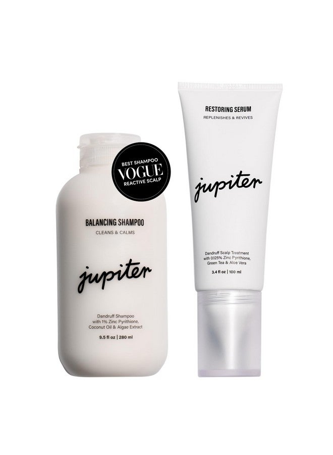 Jupiter Anti Dandruff Shampoo And Serum For Women & Men Dermatologistformulated For Flaky Itchy Oily & Dry Scalp Vegan Sulfate Free Color Safe & Paraben Free Shampoo With Zinc - Image 1