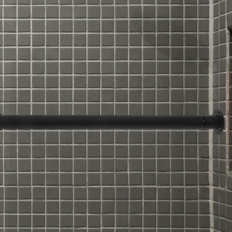Adjustable Hanging Closet Rod Heavy Duty Extendable Wardrobe Rail 50-80cm Black Telescopic Clothes Rod for Bathroom Bedroom Storage - Image 5