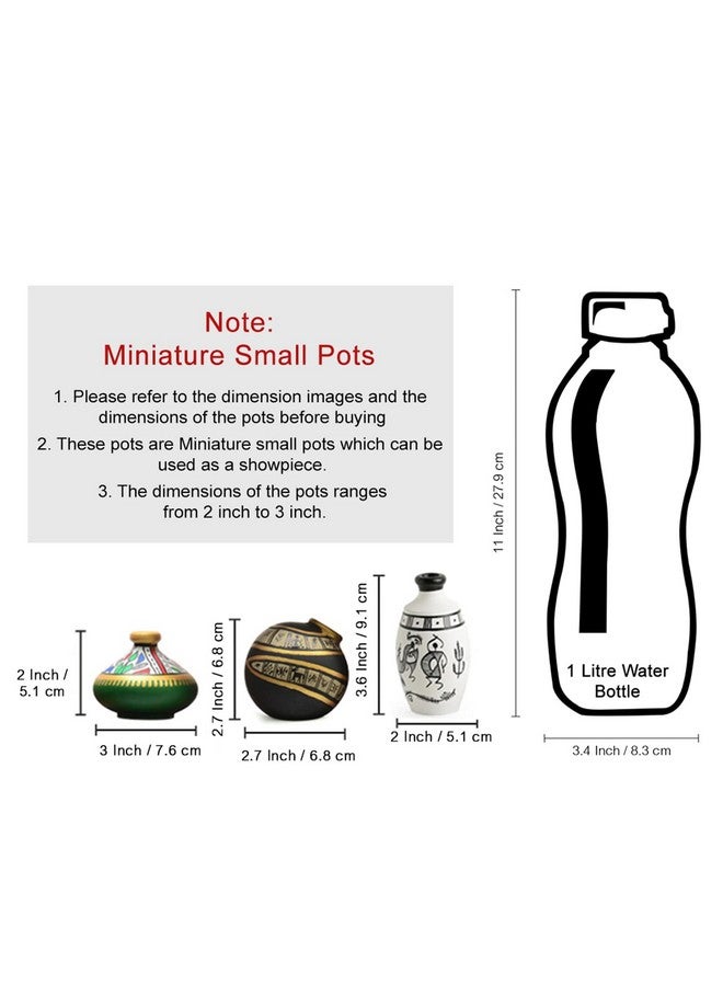 ExclusiveLane '8 Terracotta' Warli Handpainted Pots with Sheesham Wooden Frame Wall Décor (33 cm x 5.1 cm x 33 cm)|Wall Decoration for Living Room Wall Hanging Wall Shelves Wall Shelves with Pots| - Image 5