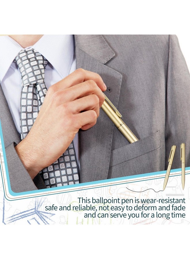 Teling 72 Pcs Small Ballpoint Pen Mini Pens Bulk 4 Inch Short Small Pens Tiny Pen Ink Ballpoint Pens For Notebook Pockets Signature Notepads School Office(Gold)  - Image 4