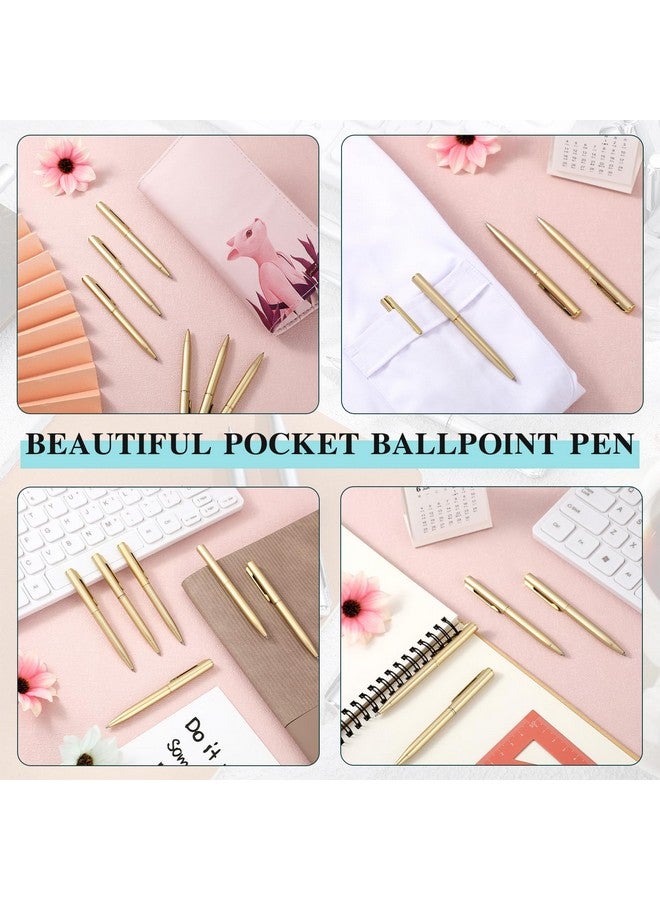 Teling 72 Pcs Small Ballpoint Pen Mini Pens Bulk 4 Inch Short Small Pens Tiny Pen Ink Ballpoint Pens For Notebook Pockets Signature Notepads School Office(Gold)  - Image 3
