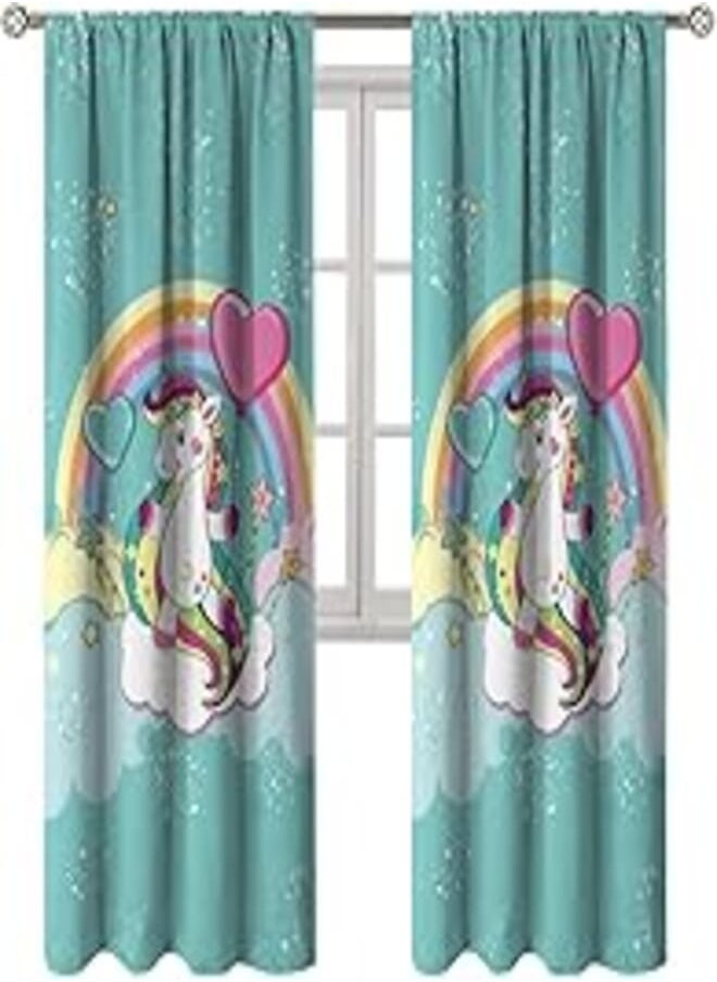 Naguib Selim Naguib selim k20 3d printed curtain for kids bedroom, multi color, 280 * 140 cm 