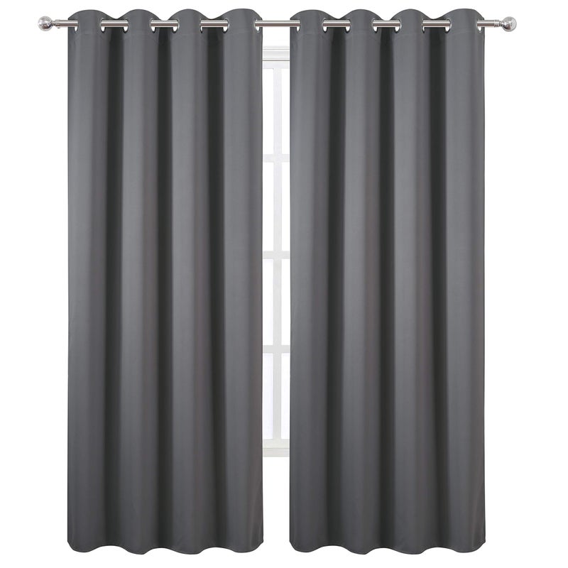 LEMOMO Blackout Curtains 66 x 84 inch/Frost Grey Curtains Set of 2 Panels/Thermal Insulated Room Darkening Bedroom Curtains - Image 2