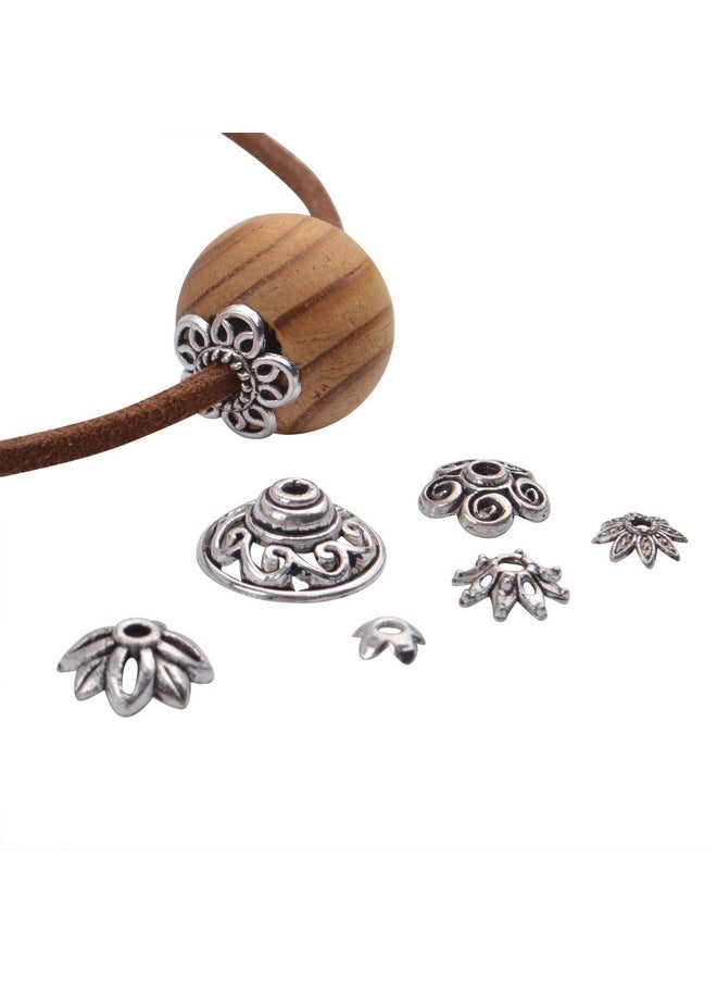 BronaGrand - 200Pcs Tibetan Silver Flower Bead Caps Bead Caps Spacer Beads Bali Style Jewelry Findings For Necklace Bracelet,20 Styles - Image 1