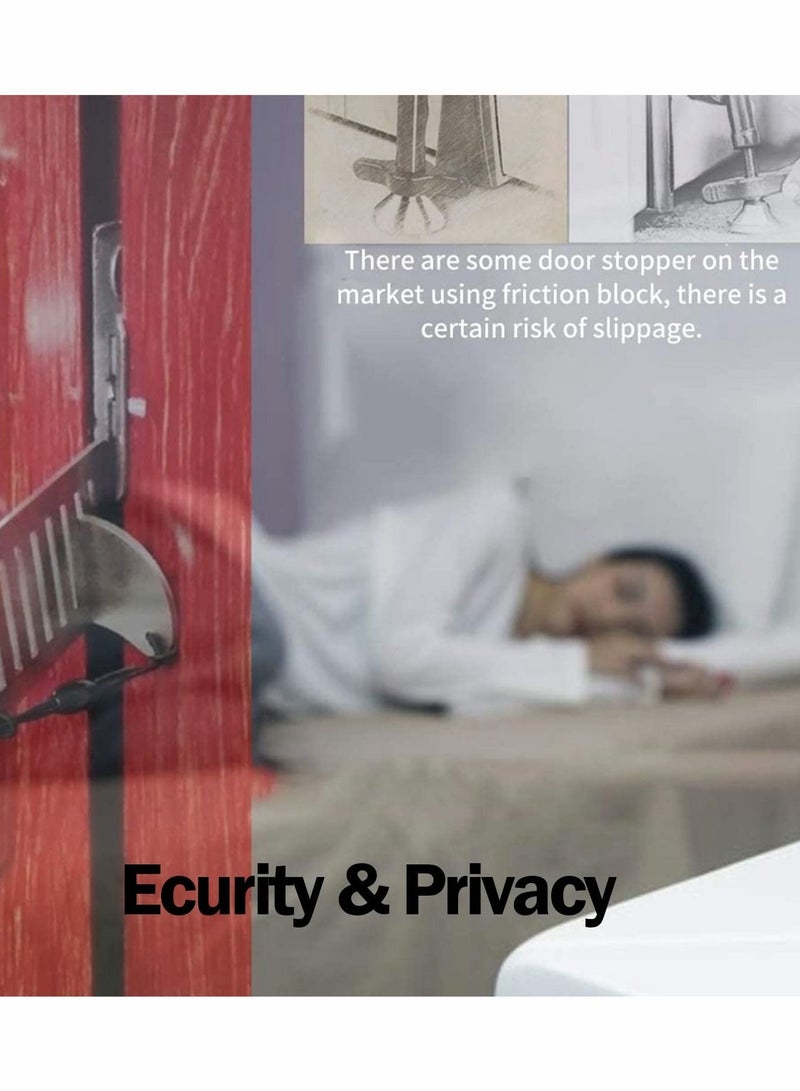 Y&D Portable Door Lock, Travel Lock Punch-Free Security Privacy Stop Stainless Steel - Image 3