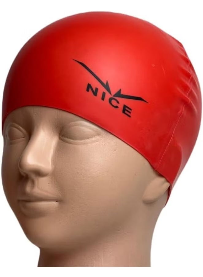 NICE Go Swim Kids Swim Cap, Durable Silicone Swim Cap for Toddler Boys and Girls, Waterproof Swim Caps, Comfortable Kids Swim Caps with Simple Design for Long and Short Hair, Ponytail (Multicolor) - Image 1