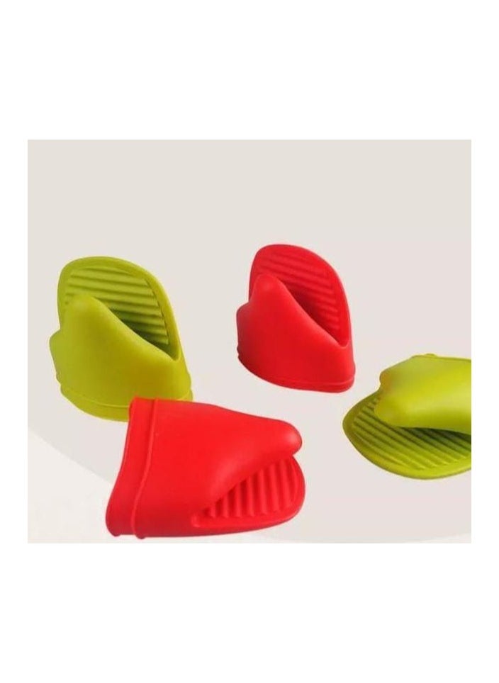Generic - Thermal resistant silicone heat resistant jacket for kitchen (2 pcs) - Multi-use silicone thermal mask for oven, cooking pots and cooking - Guante non-slip silicone oven with small design for kitchen - Thermal jacket Heat insulating mask suitable for cooking utensils, cookware and hot pots - Heat resistant silicone oven gloves for cooking, baking, grill handles, silicone bowl holder for microwave and hot pots - Multiple colors (comes in random color) - Image 1