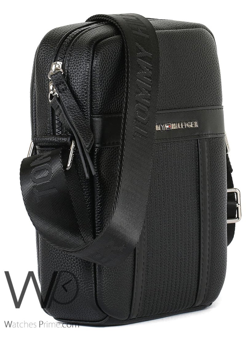 Tommy Hilfiger Plus Leather Tommy Hilfiger Crossbody Messenger Shoulder Black Me Bag  - Image 4