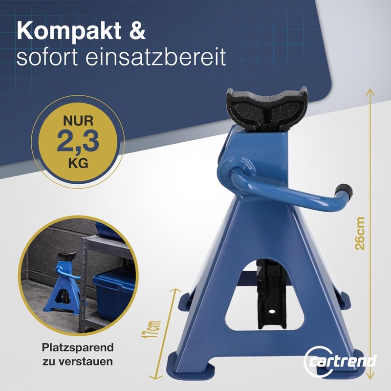 CARTREND professional stand, 2 ton load capacity, for work under the vehicle, height-adjustable from 256 mm to 411 mm - Image 5