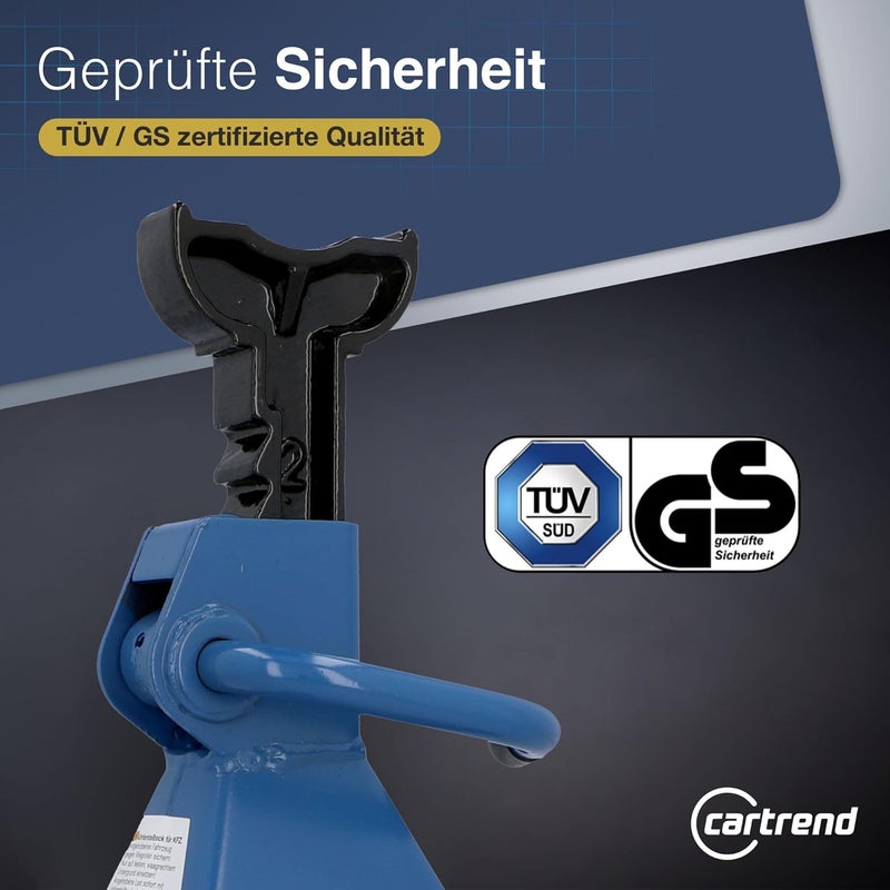 CARTREND professional stand, 2 ton load capacity, for work under the vehicle, height-adjustable from 256 mm to 411 mm - Image 3