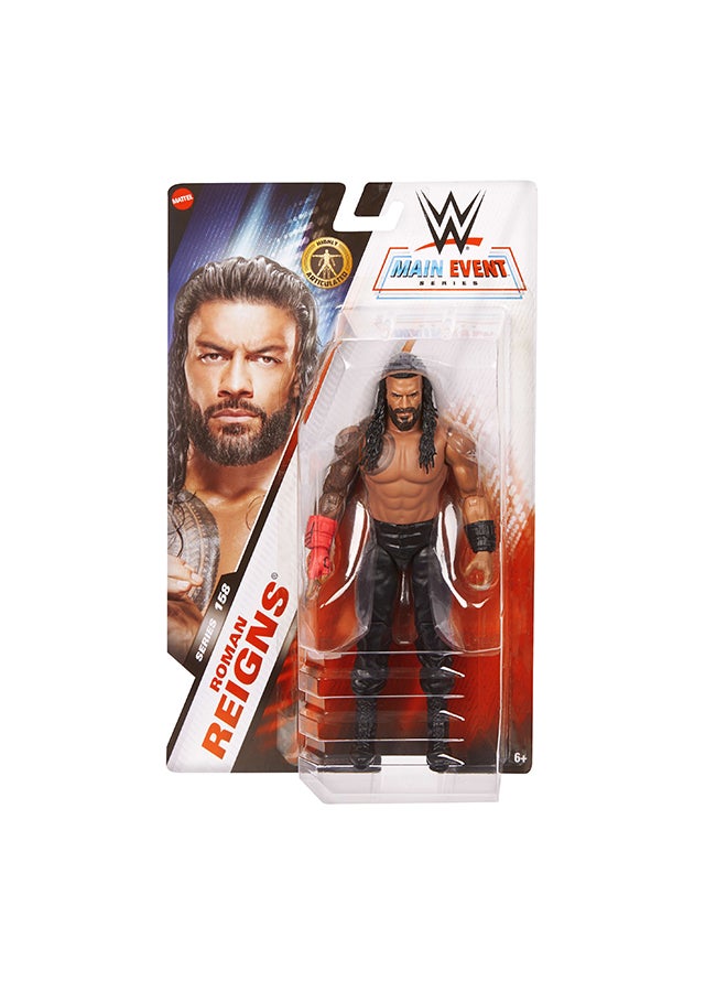 WWE Mattel WWE Roman Reigns Action Figure, Main Event Series #158, 6-inch Collectible Superstar with 14 Articulation Points & Life-Like Look - Image 2