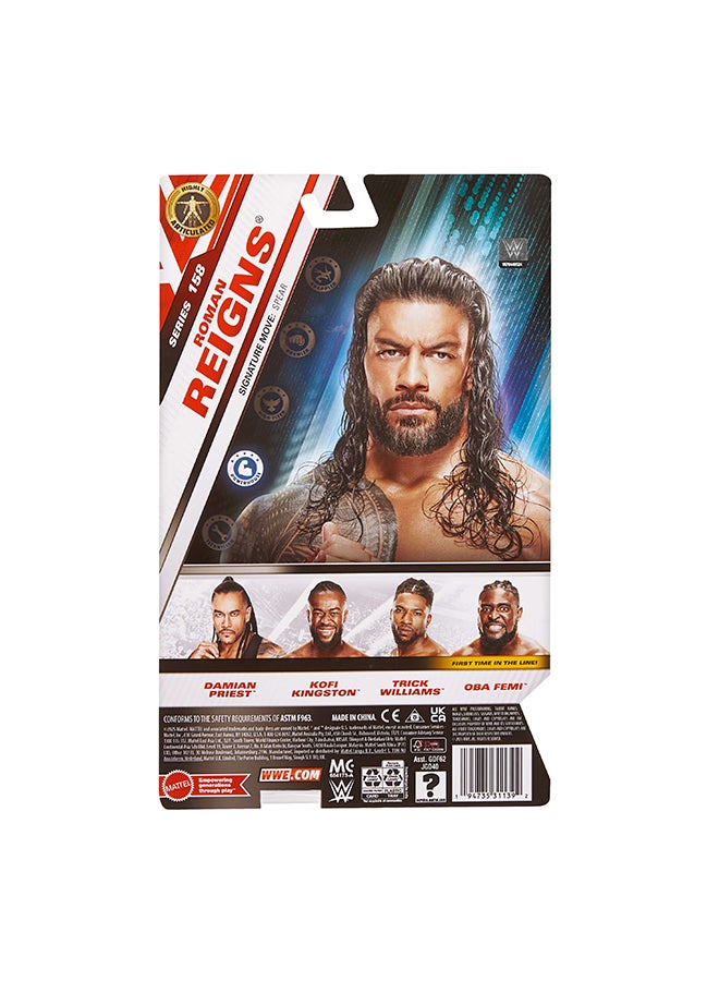 WWE Mattel WWE Roman Reigns Action Figure, Main Event Series #158, 6-inch Collectible Superstar with 14 Articulation Points & Life-Like Look - Image 1