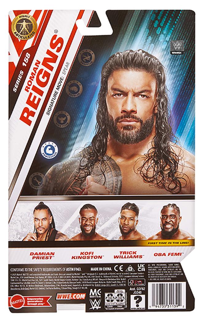 WWE تمثال الحركة ماتيل WWE رومان رينز، سلسلة الأحداث الرئيسية #158، تمثال قابل للتحصيل بطول 6 بوصات مع 14 نقطة حركة ومظهر واقعي - Image 1